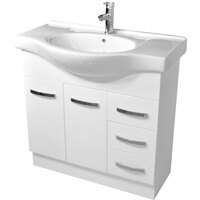 Fienza Antonio Solid Door 900 Bathroom Vanity Cabinet White 90EKWR