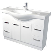Fienza Antonio Solid Doors 1200 Bathroom Vanity Cabinet Cupboard White 120EKW