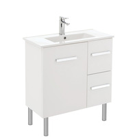 Fienza Delgado Slim 750 Bathroom Vanity on Legs Cabinet Right Drawers White 75DLR