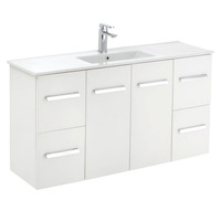 Fienza Delgado Slim 1200 Wall Hung Vanity Bathroom Cabinet White 120D