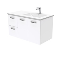 Fienza Dolce Unicab 900 Offset Wall Hung Vanity Right Basin White TCL90RJ