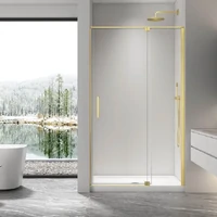 Oceano 1200 x 1200 Profile Shower Screen Door & Return Panel Brushed Gold
