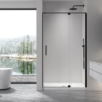 Oceano 1000 x 1000 Profile Shower Screen Door & Return Panel Matte Black
