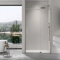 Oceano 900 x 900 Profile Shower Screen Door & Return Panel Brushed Nickel