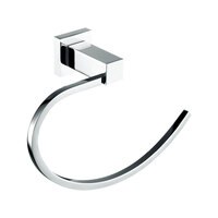 Fienza Modena Guest Hand Towel Holder Ring Square Plate Chrome 83002