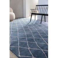 Bayliss Rugs Hume Pitch Blue Hand Knotted Tencel Floor Area Rug 300cm x 400cm
