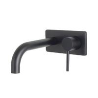 Castano Wall and Bend Spout Mixer Black Bathroom Tap Milan MIBSWBS-B