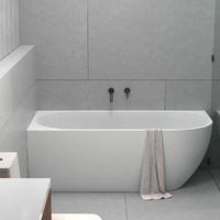 Castano Positano Corner Freestanding Bath Tub 1400mm Moulded Backrest White POS1400CB-LH