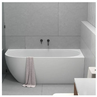 Castano Positano Right Corner Freestanding Bath Tub 1400mm Moulded Backrest White POS1400CB-RH