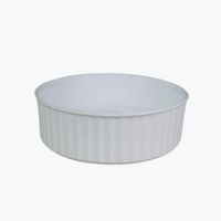 Castano Above Counter Basin 365mm Vitreous China Gloss White Siera Groove SIEGROOVB