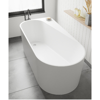 Castano 1675mm Lucite Freestanding Bath Tub Gloss White Velino VEL1676FB-LH