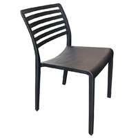 Outdoor Seating Bistro Cafe Chair Stackable Chairs Dining Furniture Seat Plastic Louise II Black