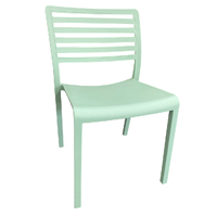 Plastic Cafe Chair Outdoor Seating Stackable Bistro Chairs Dining Room Furniture Seat Louise II Sage