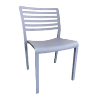 Plastic Cafe Chair Outdoor Seating Stackable Bistro Chairs Dining Room Furniture Seat Louise II Light Grey