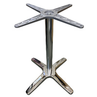 Roma Table Legs Cast Iron Powder Coated Chrome Single Table Base Pedestal 710mm (h)
