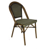 Outdoor Cafe Chair Parisian Chairs Dining Bistro Seating Stackable Aluminium Rattan Paris Brown Cream