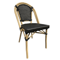 Outdoor Cafe Chair French Parisian Bistro Seating Paris Aluminium Ratten Black