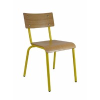Skinner Cafe Restaurant Chair Retro Chairs Oak/Duck Yolk Yellow