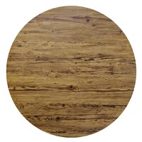 Round Table Top for Outdoor Café Restaurant Thin Profile Timber Look 700mm x 700mm Aged Pine