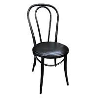 Bentwood Replica Thonet no 18 Chair Metal Dining Seating Black Padded Seat 