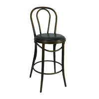 Bentwood Replica Thonet Stool Bar Seating Copper Brown Seat 65cm High