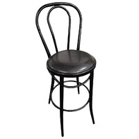 Bentwood Replica Thonet Stool Bar Seating Copper Black Padded Seat 75cm High Metal