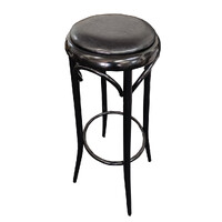 Bentwood Replica Thonet Stool 75cm Bar Seating Black Seat Metal