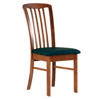 Reim Timber Dining Chair Black PU Padded Seat Antique Maple Frame