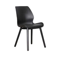Europa Dining Chair Black Metal Base PP Bucket and PU Padded Seat Black