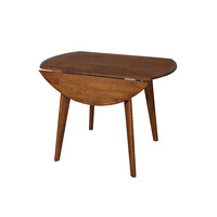 Drop Side Round Dining Table Solid Timber Teak 1050mm