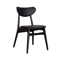 Falkland Dining Chair Cafe Bar Black Timber Frame with Black PU Seat