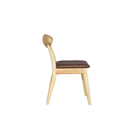Moon Timber Dining Chair Pulook PU Padded Seat with Natural Back and Frame