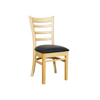 Mustang Timber Dining Chair Black PU Seat and Natural Back and Frame