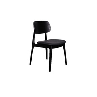 Bergen Timber Dining Chair Black PU Seat and Black Frame and Veneer Back
