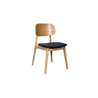Bergen Timber Dining Chair Black PU Seat and Natural Frame and Veneer Back