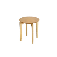 Nordic 500mm Round Lamp Table Retro MDF Top with Ash Veneer Rubberwood Timber Legs Natural