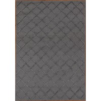 Estelle Lattice Grey Modern Textured Floor Rug Wool Cotton & Silk 155cm x 225cm 