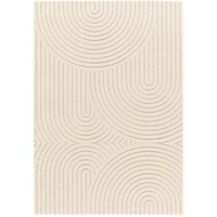 Mos Rugs Cocoon Rug 200cm x 290cm Soft ART Deco Floor Area Carpet White Beige