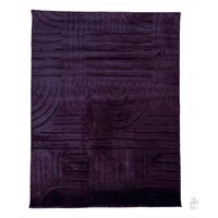 Macy Rug 120cm x 160cm Purple Extra Soft Faux Fur Waves Design Floor Rugs 
