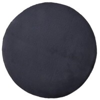 Pony Round Soft Silky Shag Dark Grey Modern Designer Rug 160cm Diametre
