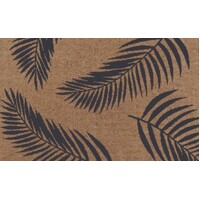 Fern LEAF Black COIR Door mat Outdoor 80cm x 50cm Heavy Duty doormat
