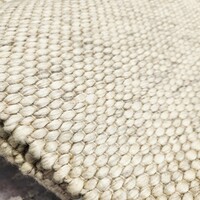 Park Lane Wool Blend Modern Hand woven Hall Runner Hallway 80cm wide Hallway Rug Pearl Cream