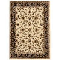 Sydney 1 Ivory Black Oriental Traditional Heat Set Polypropylene Floor Rugs 200cm x 290cm 
