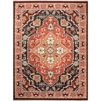 Kash Tribal Oriental Geometric Pattern Wool Axminster Weave Blend rug 160cm x 220cm RED