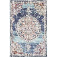 Salsa Rug Centre Medallion Transitional Rugs Polyester Polypropylene Blue 160cm x 230cm