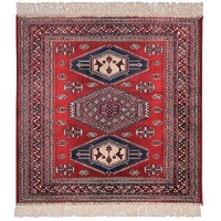 Chiraz Art Silk Mat Rug 68cm x 105cm 9379-12 red