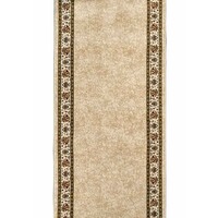 Italtex Rugs Chambord Hall Runner Beige Border Floral 80cm Wide  Hallway Carpet