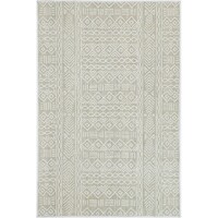 New Marbella Aztec Wool & Cotton Floor Rug Modern 160cm x 230cm Cream