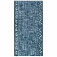 Sarah Modern Hall Runner 67cm wide Hallway Carpet Rubber Backed Blue Grey