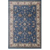 Classica Blue Transitional Traditional Polypropylene Floor Carpet 160cm x 230cm